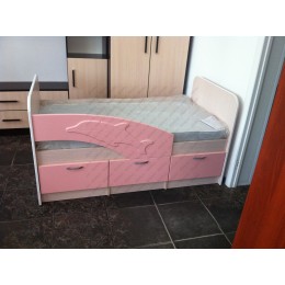 Детская кровать  Дельфин 1,6 розовый